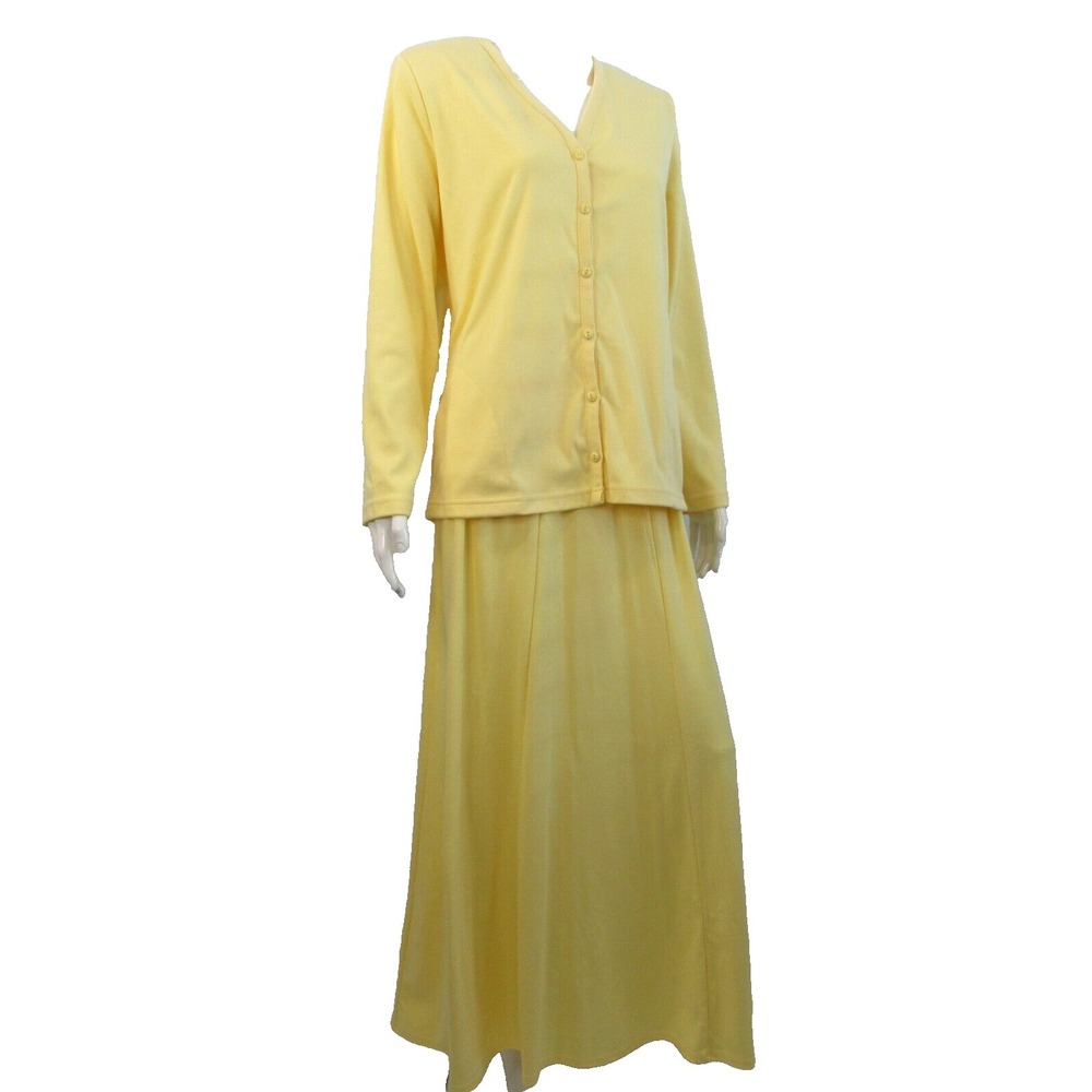 VTG Knit Cardigan Maxi Skirt Set Casual Women's Wear Urban Leisure Wear Y2K READ